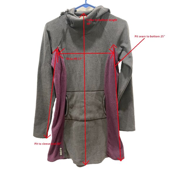 Melanzana Charcoal and Plum Cowl Neck Sweater - Picture 3 of 3